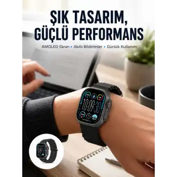 AMOLED Ekran 49mm Ultra Tasarım 3 Kordonlu Akıllı Saat Yeni Nesil