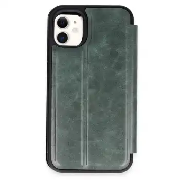 Apple İphone 11 Kılıf Flip Cover - Koyu Yeşil