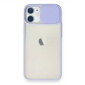 Apple İphone 11 Kılıf Palm Buzlu Kamera Sürgülü Silikon - Lila