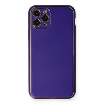Apple İphone 11 Pro Kılıf Coco Deri Silikon Kapak - Mor