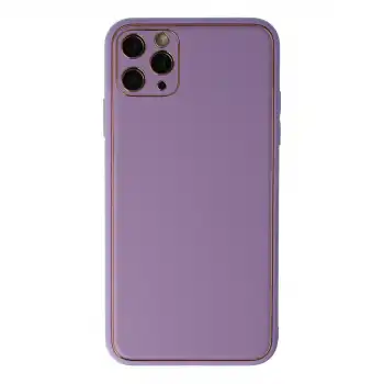 Apple İphone 11 Pro Max Kılıf Coco Deri Silikon Kapak - Lila