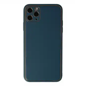Apple İphone 11 Pro Max Kılıf Coco Deri Silikon Kapak - Mavi