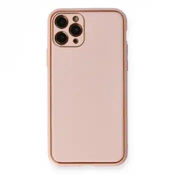 Apple İphone 11 Pro Max Kılıf Coco Deri Silikon Kapak - Pembe