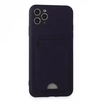 Apple İphone 11 Pro Max Kılıf Kelvin Kartvizitli Silikon - Derin Mor