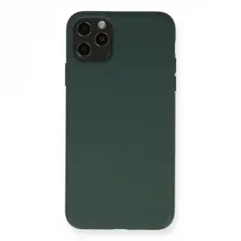 Apple İphone 11 Pro Max Kılıf Nano İçi Kadife Silikon - Koyu Yeşil