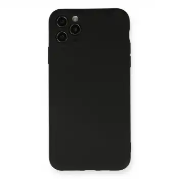 Apple İphone 11 Pro Max Kılıf Nano İçi Kadife Silikon - Siyah