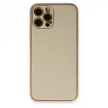 Apple İphone 12 Pro Kılıf Coco Deri Silikon Kapak - Gold