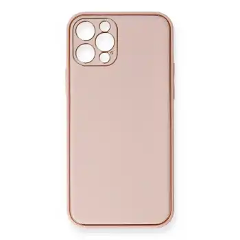 Apple İphone 12 Pro Kılıf Coco Deri Silikon Kapak - Pembe