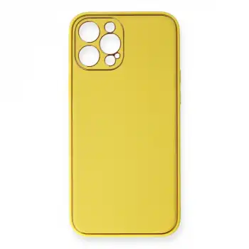 Apple İphone 12 Pro Kılıf Coco Deri Silikon Kapak - Sarı