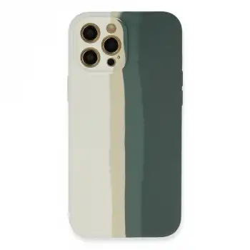 Apple İphone 12 Pro Kılıf Ebruli Lansman Silikon - Beyaz-gri