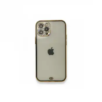 Apple İphone 12 Pro Kılıf Liva Taşlı Silikon - Siyah