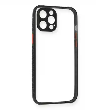 Apple İphone 12 Pro Kılıf Miami Şeffaf Silikon - Siyah