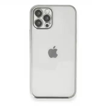 Apple İphone 12 Pro Kılıf Razer Lensli Silikon - Gümüş