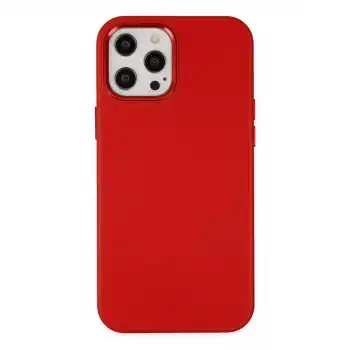 Apple İphone 12 Pro Max Kılıf Asya Deri Silikon - Kırmızı