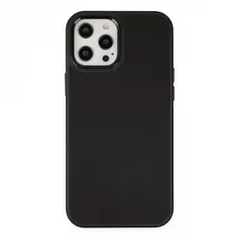 Apple İphone 12 Pro Max Kılıf Asya Deri Silikon - Siyah