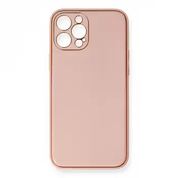 Apple İphone 12 Pro Max Kılıf Coco Deri Silikon Kapak - Pembe