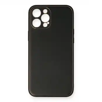 Apple İphone 12 Pro Max Kılıf Coco Deri Silikon Kapak - Siyah