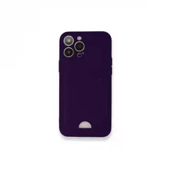 Apple İphone 12 Pro Max Kılıf Kelvin Kartvizitli Silikon - Derin Mor