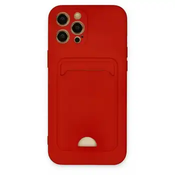 Apple İphone 12 Pro Max Kılıf Kelvin Kartvizitli Silikon - Kırmızı
