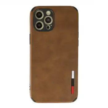 Apple İphone 12 Pro Max Kılıf Loop Deri Silikon - Kahverengi