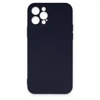 Apple İphone 12 Pro Max Kılıf Nano İçi Kadife Silikon - Lacivert