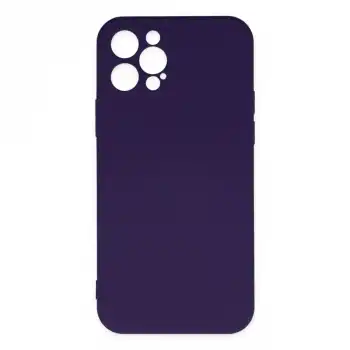 Apple İphone 12 Pro Max Kılıf Nano İçi Kadife Silikon - Mor