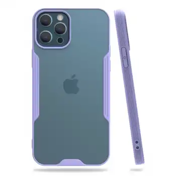 Apple İphone 12 Pro Max Kılıf Platin Silikon - Lila