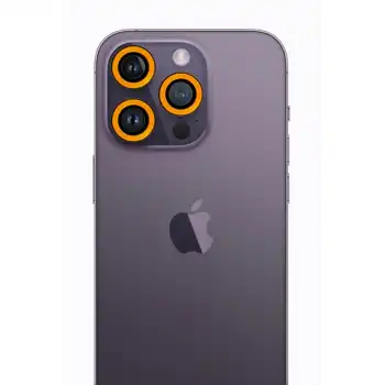 Apple İphone 12 Pro Neon Fosforlu Kamera Lens - Sarı