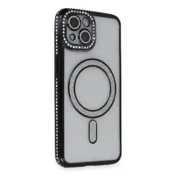 Apple İphone 13 Kılıf Joke Simli Magneticsafe Kılıf - Siyah