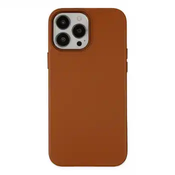 Apple İphone 13 Pro Kılıf Asya Deri Silikon - Kahverengi
