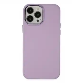 Apple İphone 13 Pro Kılıf Asya Deri Silikon - Lila