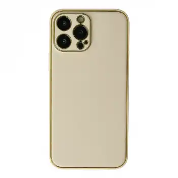 Apple İphone 13 Pro Kılıf Coco Deri Silikon Kapak - Gold