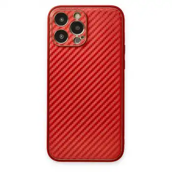 Apple İphone 13 Pro Kılıf Coco Karbon Silikon - Kırmızı