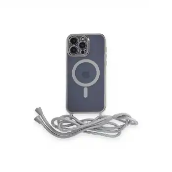 Apple İphone 13 Pro Kılıf Divo Lazer Askılı Magsafe Kapak - Gümüş