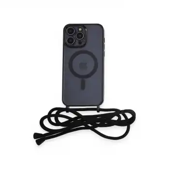 Apple İphone 13 Pro Kılıf Divo Lazer Askılı Magsafe Kapak - Siyah