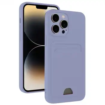 Apple İphone 13 Pro Kılıf Kelvin Kartvizitli Silikon - Lila