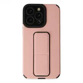 Apple İphone 13 Pro Kılıf Mega Standlı Silikon - Pudra