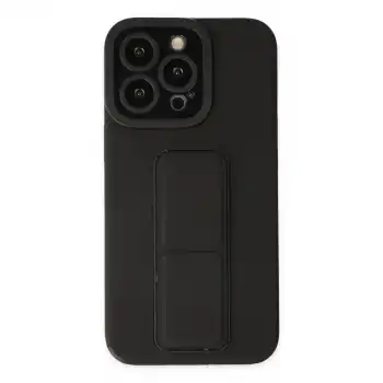 Apple İphone 13 Pro Kılıf Mega Standlı Silikon - Siyah