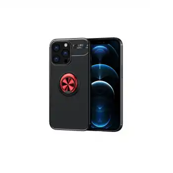 Apple İphone 13 Pro Kılıf Range Yüzüklü Silikon - Siyah-kırmızı