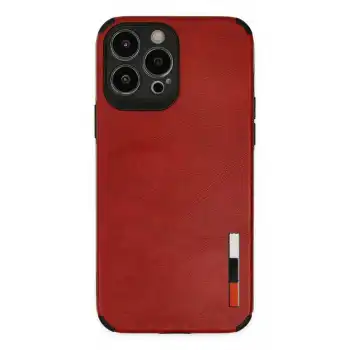 Apple İphone 13 Pro Max Kılıf Loop Deri Silikon - Kırmızı