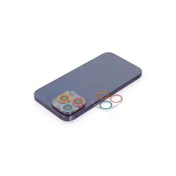 Apple İphone 13 Pro Max Renkli Kamera Lens Koruma Cam - Pembe-mavi