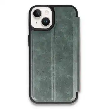 Apple İphone 14 Kılıf Flip Cover - Koyu Yeşil