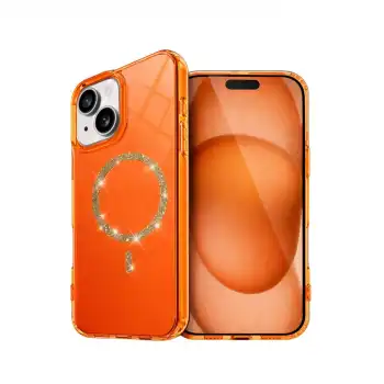 Apple İphone 14 Live Diamond Magsafe Kapak - Turuncu
