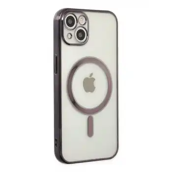 Apple İphone 14 Plus Kılıf Magneticsafe Lazer Silikon - Siyah