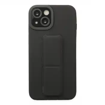 Apple İphone 14 Plus Kılıf Mega Standlı Silikon - Siyah