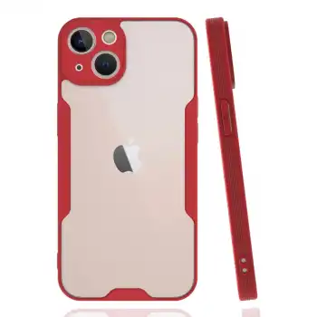 Apple İphone 14 Plus Kılıf Platin Silikon - Kırmızı