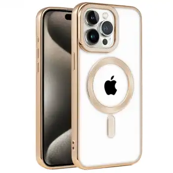 Apple İphone 14 Pro Kılıf Kronos Magsafe Kapak - Gold