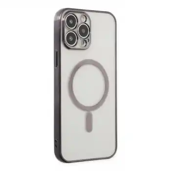 Apple İphone 14 Pro Kılıf Magneticsafe Lazer Silikon - Siyah