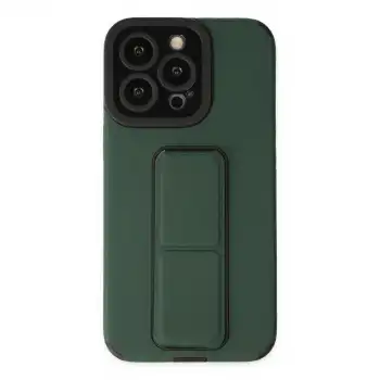 Apple İphone 14 Pro Kılıf Mega Standlı Silikon - Yeşil