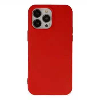 Apple İphone 14 Pro Max Kılıf Nano İçi Kadife Silikon - Kırmızı